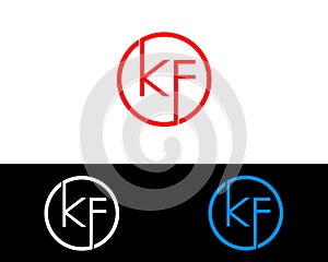 KF circle Shape Letter logo Design