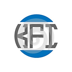 KFI letter logo design on white background. KFI creative initials circle logo concept. KFI letter design