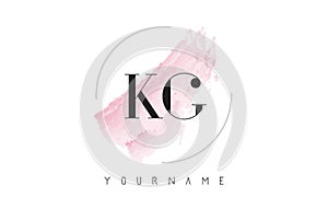 KG K G Watercolor Letter Logo Design with Circular Brush Pattern photo