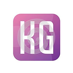 KG Letter Logo Design With Simple style