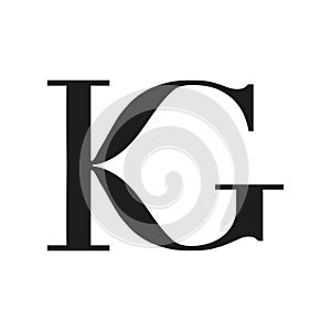 KG logo letters. photo