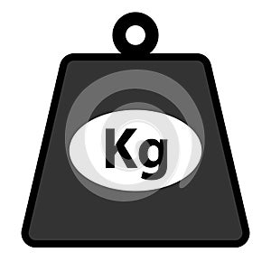 Kg weight icon, isolated on white, vector illustration