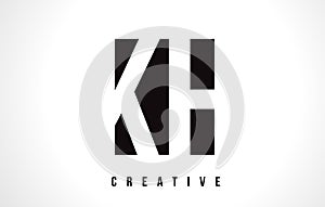 KH K H White Letter Logo Design with Black Square.