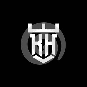 KH Logo Letter Castle Shape Style