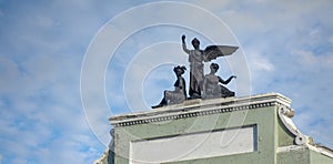 Khabarovsk. Sculptural group on the roof of the building 1906-1908 years of construction