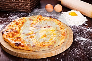 Khachapuri. Georgian cuisine. Georgian traditional food