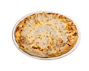 Khachapuri in Megrel. Isolated image on white background