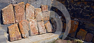 Khachkars stone in Sevanavank is a monastic complex