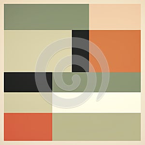 Khaki De Stijl Seascape Abstract Graphic Design