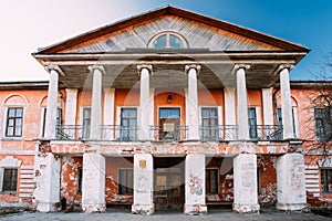 Khal`ch In Vetka District, Gomel region, Belarus. Old Palace Manor House Of Landowner Voynich-Senozhetskih Village Khal