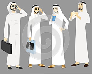 Khaliji Men Icons In Standing Positions