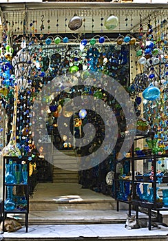 Khan el-Khalili glass shop photo