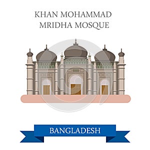 Khan Mohammad Mridha Mosque Bangladesh vector flat attraction