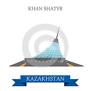 Khan Shatyr Entertainment Center Astana Kazakhstan vector flat