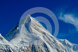 Khan Tengri peak from south Engilchek Inylchek glacier in Tian-Shan mountains