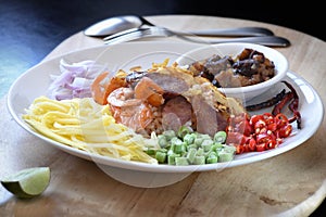 Khao Kluk Kapi or Thai Fried Rice with Shrimp Paste