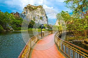 Khao Ngu Stone Park with walkway bridge