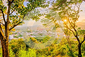 Khao Rang Viewpoint of Phuket city in sunset, Phuket province, Thailand