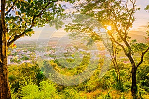 Khao Rang Viewpoint of Phuket city in sunset, Phuket province, Thailand