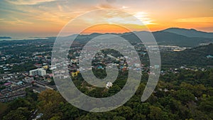 Khao Rang viewpoint tower landmark in Phuket town it is on Tung Ka hill in Phuket town.