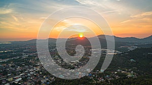 Khao Rang viewpoint tower landmark in Phuket town it is on Tung Ka hill in Phuket town.