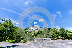 Khao Samo Khon Temple is located on the Samo Khon mountain range. In Lop Buri Province photo