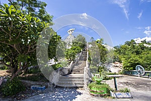 Khao Samo Khon Temple is located on the Samo Khon mountain range. In Lop Buri Province photo