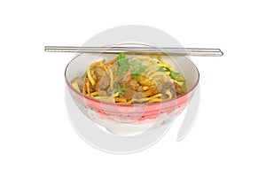 Khao soi - Traditional northern Thai Food, Curry with a noodle with chicken . image clipping path