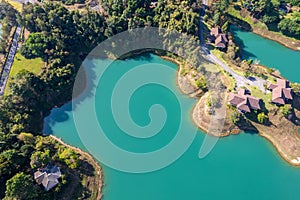 Khao Sok Thailand , drone aerial view over the lake