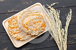 Khao Tan, Nang Led, Rice Cracker is thai snack