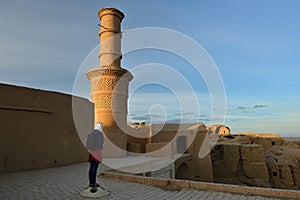 Kharanaq mud-brick village in Iran photo