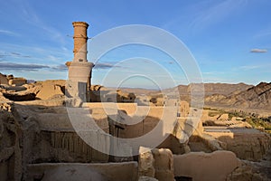 Kharanaq mud-brick village in Iran photo