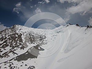 view of the Khardungla pass - world's highest motorable road in Ladakh, India