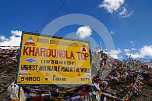 Khardungla top in Ladakh,India.