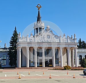 Kharkiv city,Ukraine - March 23, 2020: The old building of the airport in the Kharkiv city. Beautiful architecture