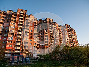 Kharkiv, Kharkov, Ukraine - 05.07.2022: War in Ukraine ruins city destruction house destroy civil destroyed residential