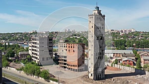 Kharkiv, Ukraine: old grain elevator building ready for destruction