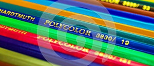 Kharkov, Ukraine - June 15, 2021: Koh-I-Noor Polycolor colorful drawing pencils with logo, banner