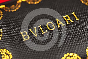 Kharkov, Ukraine - March 23, 2021: BVLGARI logo close-up