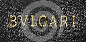 Kharkov, Ukraine - March 23, 2021: Close-up of BVLGARI logo, banner