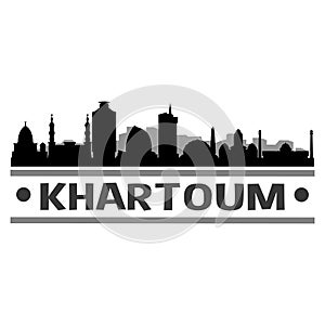 Khartoum Sudan Africa Icon Vector Art Design Skyline Night Flat Shadow