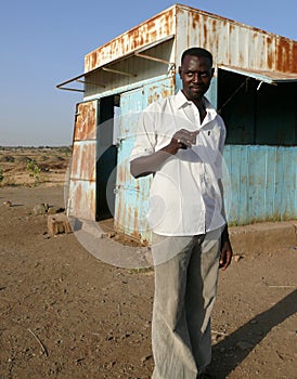 KHARTOUM, SUDAN - 22 OCTOBER 2008: An unknown man - a policeman