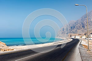 Khasab Coastal road in Musandam Governorate of Oman photo
