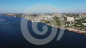 Kherson city landscape near the Dnieper river aerial view