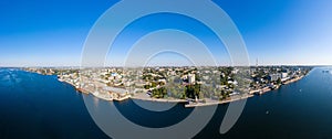 Kherson city panorama landscape near the Dnieper river aerial view