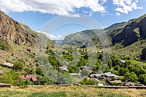 Khertvisi village in Mtkvari and Paravani river valley in Lesser Caucasus Mountains, Georgia.