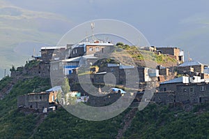 Xinaliq, Azerbaijan, a remote mountain village in the Greater Caucasus range photo