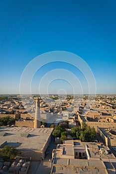 Khiva, Uzbekistan, the old town aerial view.
