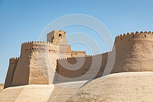 The ancient city walls of Khiva photo