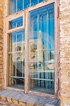 Reflections in a window in Khiva photo
